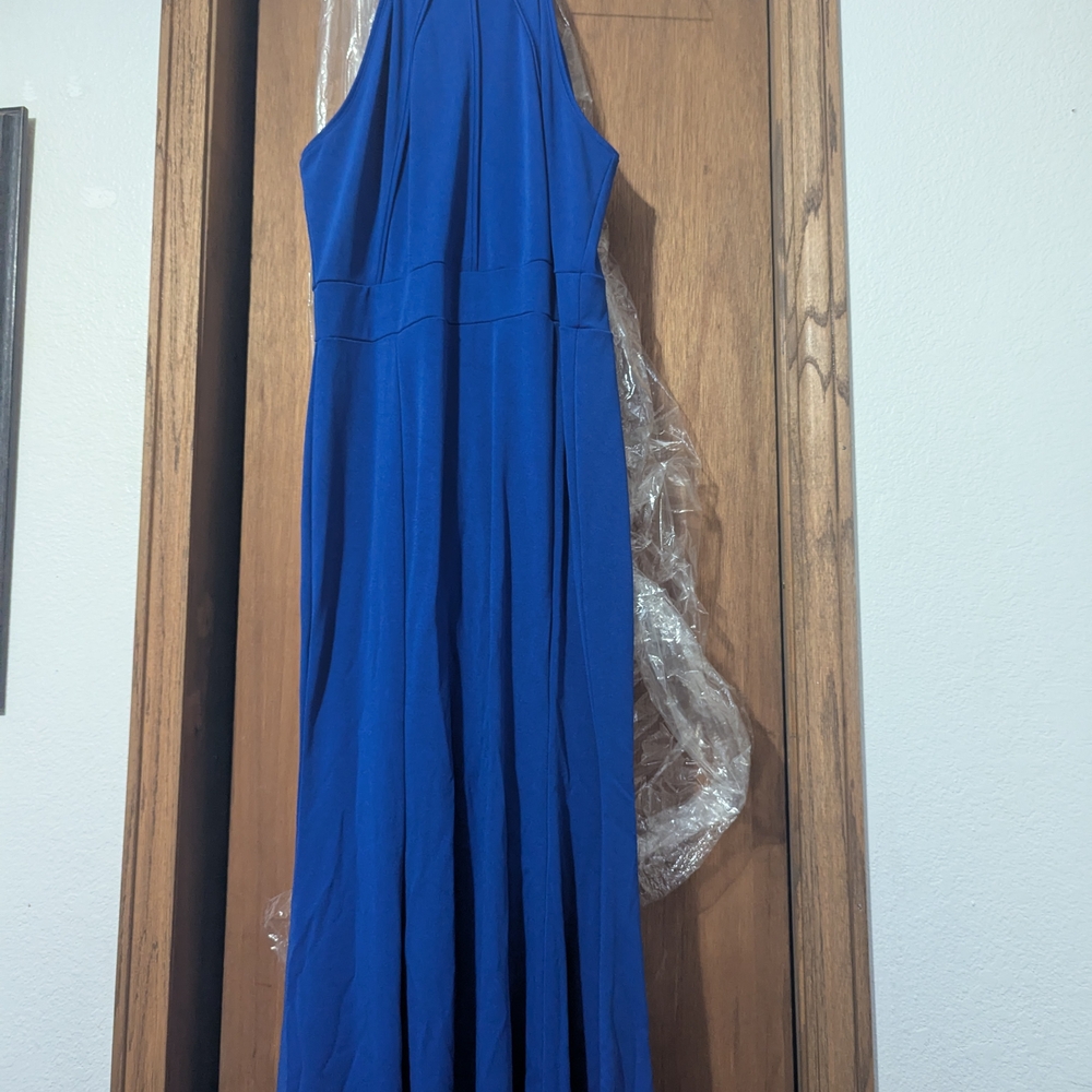 Elegant Blue Sleeveless Dress